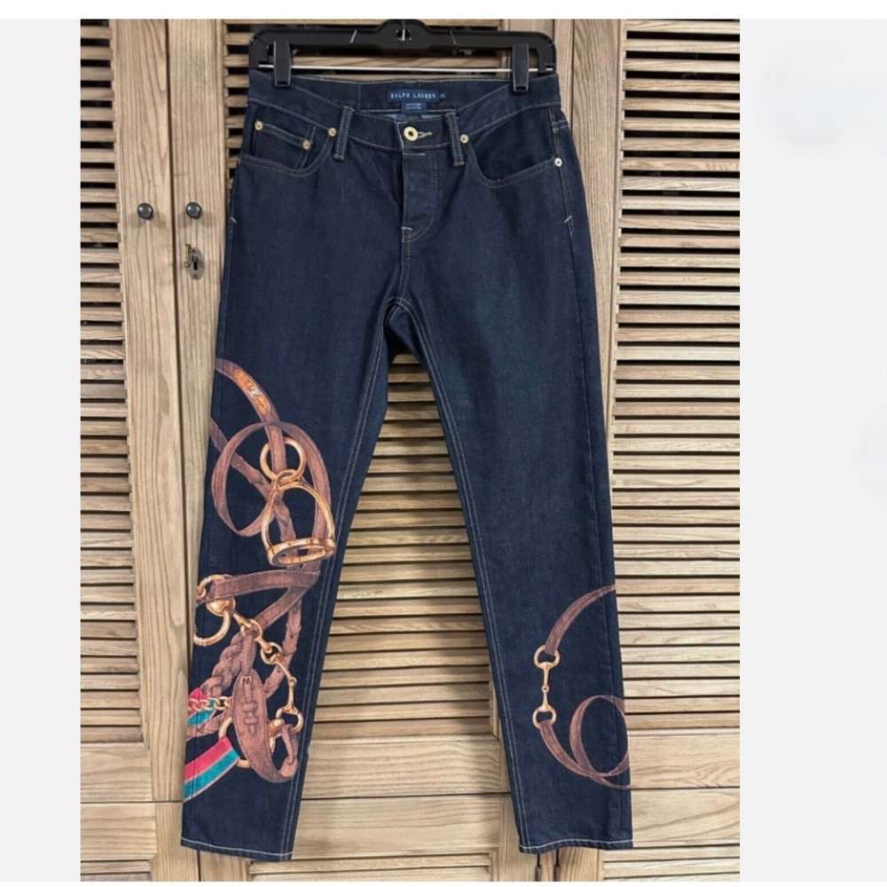 Ralph Lauren Equestrian Thompson 650 Jeans Womens Size 26 Dark Blue
